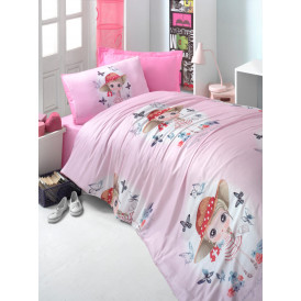 Детски спален комплект, Pink Girl, 100% памук ранфорс, 2 части  от Ditex